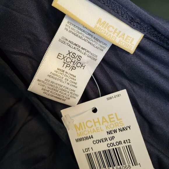 Michael Michael Kors Boho Studded Cover-Up Dress-NEW NAVY-X-Small/Small - Picture 7 of 8
